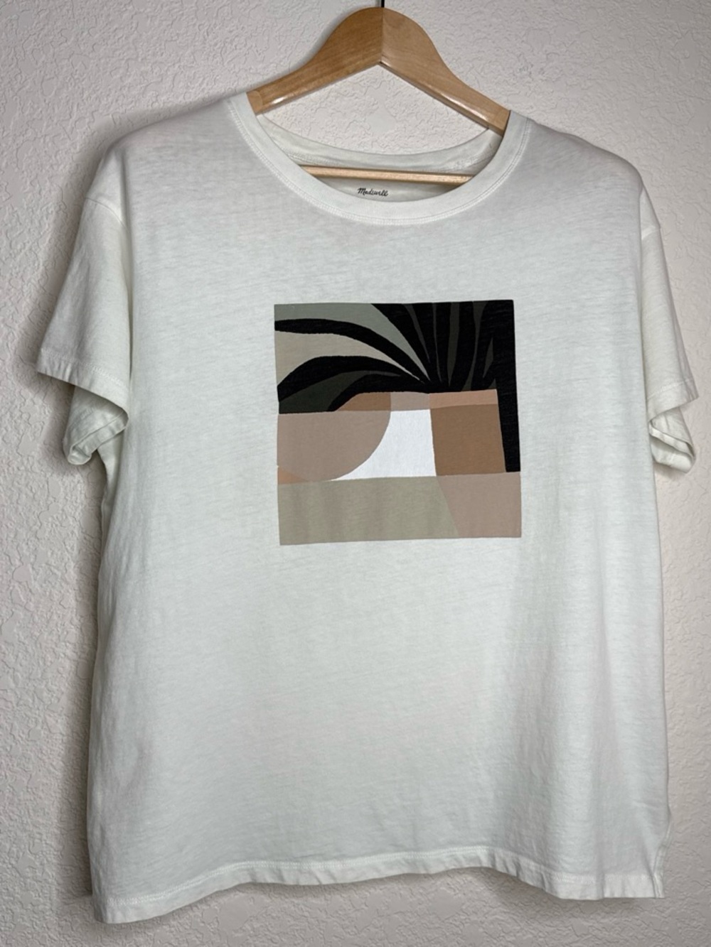 Madewell x Kit Agar Abstract Graphic Tee Size M Cotton Oversized Boxy Collab